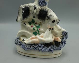 ANTIQUE EARLY RARE STAFFORDSHIRE SPILL VASE STATUE