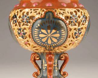 HUNGARIAN FISCHER ZSOLNAY POT POURRI POTTERY URN BUDAPEST 