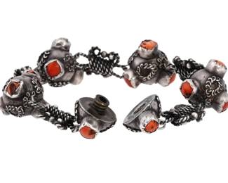 DAVID YURMAN STERLING CORAL BRACELET