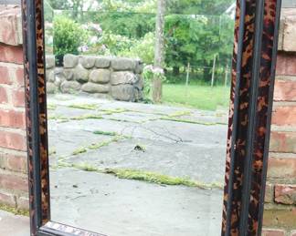 ORIGINAL 19c BEVELED GLASS TORTOISE MIRROR