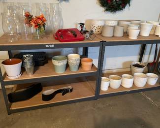 planters and hurricane lanterns