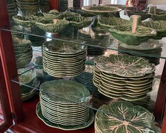 Bordallo Pinheiro - Green Cabbage Pottery - extensive collection. Also available a few pieces by Offaire and San Raffall
