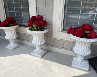 planters and faux plants