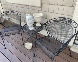 Woodard patio chairs - set of 4 available and 2 side tables