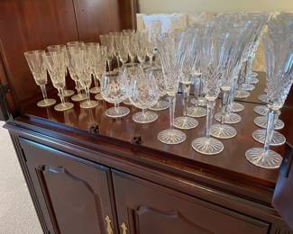 Waterford glasses: aperitif, brandy, and champagne