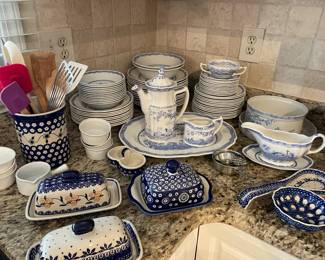 Furnivals Quail 1913 blue ironstone and polish pottery