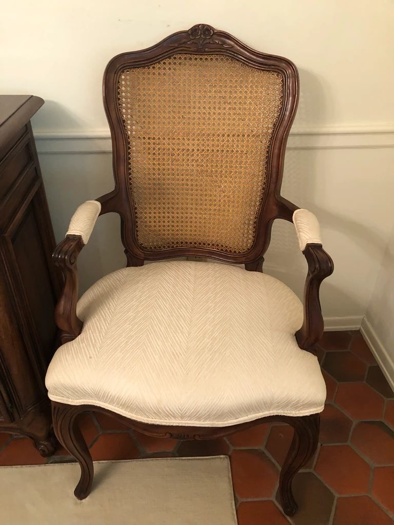 PART OF THE DINING ROOM SET BY KARGES PAIR OF ARM CHAIRS