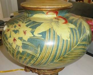 Tropical Palm Orchid Table Lamp