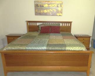 King Size Bedroom Suite by Vaughn Furniture Company. King Size Bed Frame Headboard/Footboard, Matching Nightstands, Dresser with Mirror, Chest of Drawers & Armoire. 