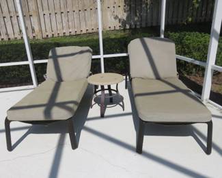 Pair of Dedon Chaise Patio Lounge Chairs