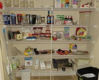 Kitchenware, Tervis Glasses, Tupperware, Ice Cube Trays, Paper Plates, Cups, Napkins