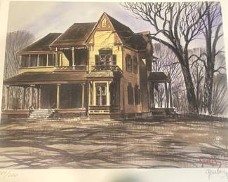A.C. Gentry print of The McClendon House at Houston and Vine in Tyler (101/200)