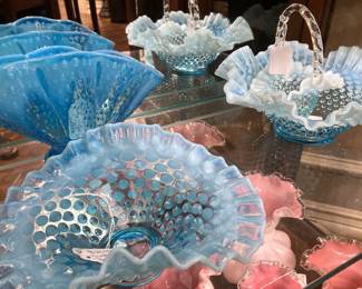 Fenton fan vases and baskets
