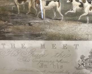 Hunt scene framed and matted art - "The Meet at Melton"   by  Sir Francis Grant 