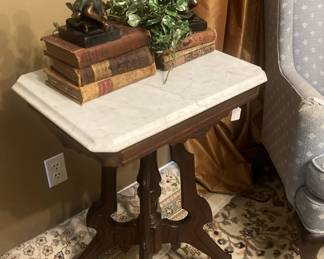 Antique marble top Eastlake table