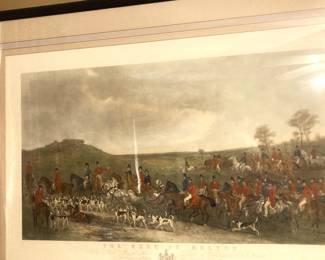 Hunt scene framed and matted art - "The Meet at Melton"   by  Sir Francis Grant 
