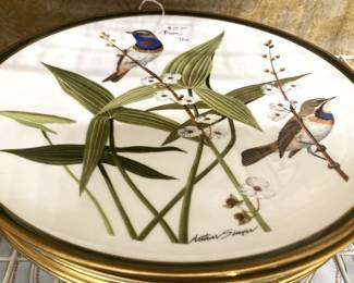 More bird plates trimmed in gold tones
