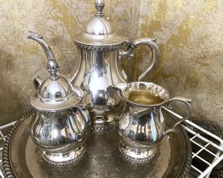 Silverplate coffee, tea, and water