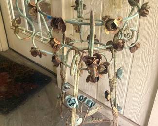 Vintage planter with roses