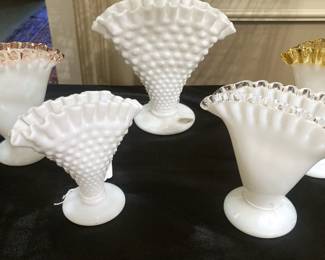 Vintage fan vases with ruffled edge