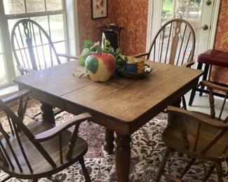 Antique table and Windsor chairs