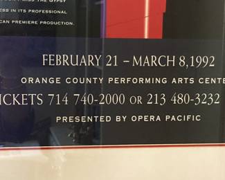 Poster for the Opera Pacific - Feb. 21-March 8, 1992