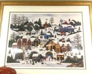 Wooster Scott framed art - "Evergreens of Lancaster County" 