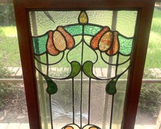 Framed stained glass (as is)