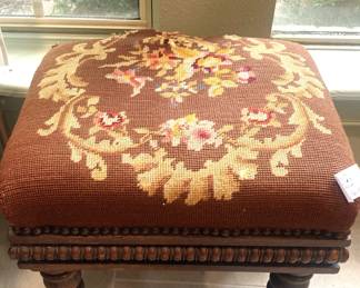 Needlepoint footstool (as is)