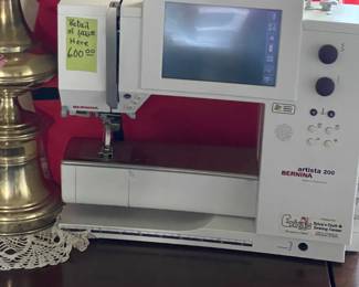 Bernina embroidery machine lot with accessories and embroidery thread spools