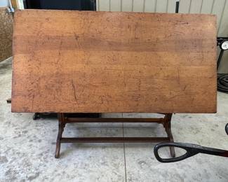Vintage large maple drafting table with wonderful patina