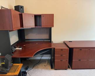 Bush Desk and File Cabinets