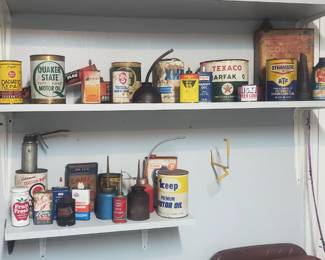 Vintage oil cans