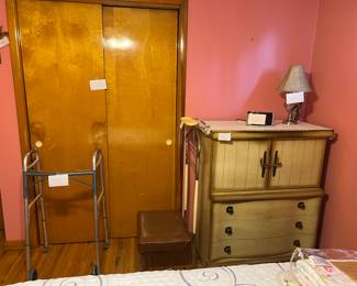 walker, dresser, valet chair