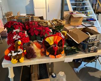 holiday pointsettas, boomboxes, Thanksgiving turkeys