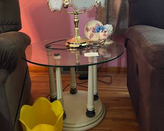 Vintage Glass table, touch lamp
