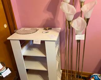 storage cart, holly wood regency light, 6 light calla lilly