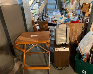Modified drafting table, heater, dehumidifier 