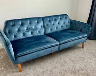 Novogratz Blue Velvet Futon / Sofa