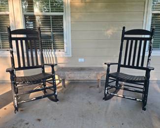 2 Patio Rockers - Farmhouse Bench