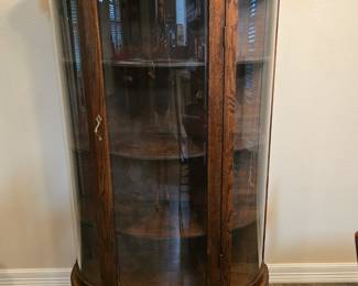 Antique Oak Display Cabinet 