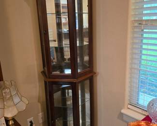 Narrow Lighted Display Cabinet 