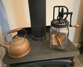 Copper Tea Pot - Antique Butter Churn