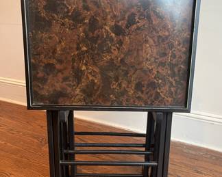 Set Of Four Folding Snack Tables
