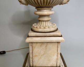 Neo Classical Style Urn Shaped Alabaster Lamp
