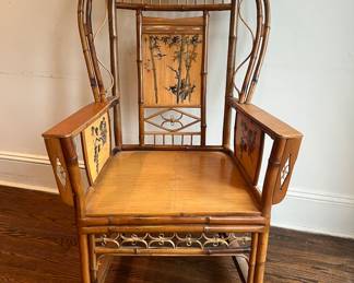 Chinese Painted Bamboo Armchair
