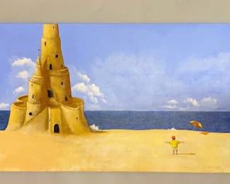 Michael Paraskevas (American, Born 1961 ) Sand Castle, Oil On Canvas