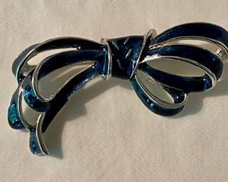 Enamel Bow Brooch
