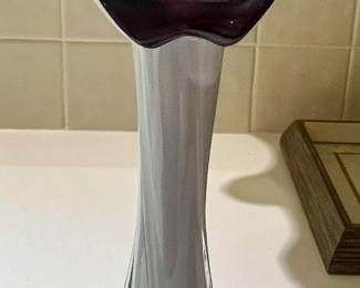 Jack-in-the-Pulpit Swung Stretched Glass Art Vase