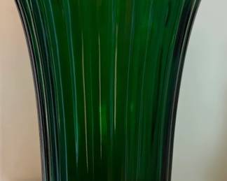 1940s Napco Emerald Green Glass Vase